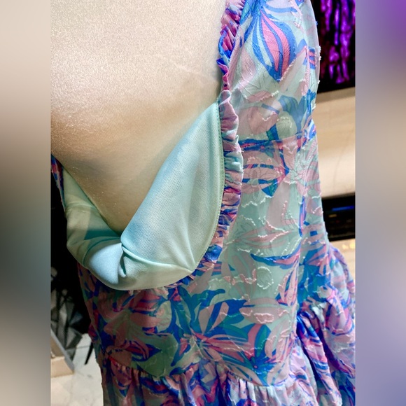 NWT WILD FABLE Women’s Blue Floral Print Sweetheart Neck Mini Dress Size:Lrg - Picture 7 of 10